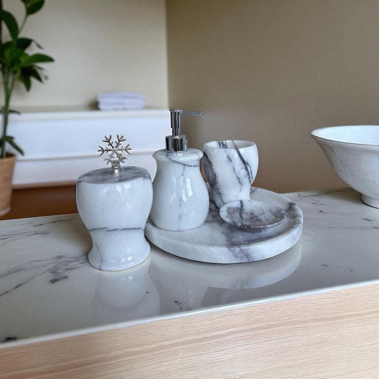 7’li Mermer Banyo Seti