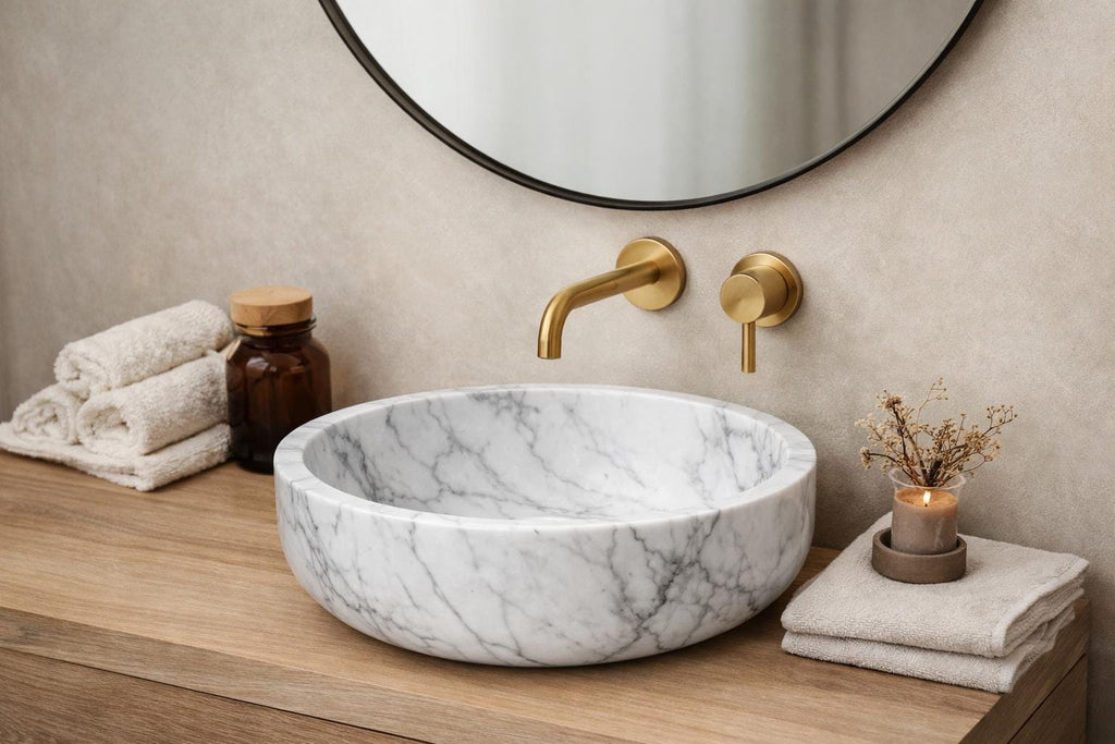Yuvarlak Mermer Lavabo
